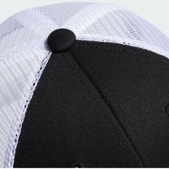 * Adidas Men's Structured Mesh Snapback Hat Adjustable Fit Black White - Picture 4 of 14